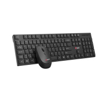 BAZAR - C-TECH klávesnice s myší WLKMC-03, Bezdrátový set 2.4GHz, CZ, Černá, rozbaleno