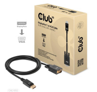 Club3D kabel DP na VGA, M/M, 2m, 28 AWG