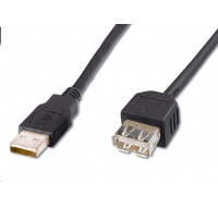 PremiumCord USB 2.0 kabel prodlužovací, A-A, 3m černá