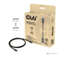 Club3D Kabel USB4 v2 Typ-C, 80Gbps, Certifikovaný kabel, 4K540Hz, 8K240Hz, 16K60Hz, PD 240W, 1,2m