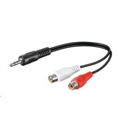 PREMIUMCORD Kabel audio 3,5mm Jack - 2x Cinch 20cm (M/F, stereo)