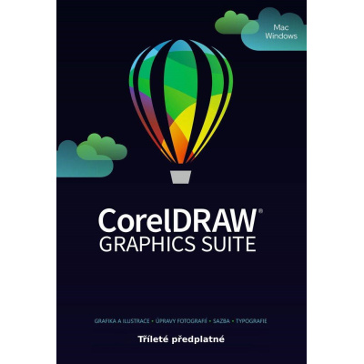 CorelDRAW Graphics Suite 3 roky obnova pronájmu licence (2501+) EN/FR/DE/IT/SP/BP/NL/CZ/PL