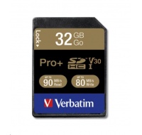 VERBATIM SDHC karta 32GB PRO+ Class 10, UHS-1 (R:90/W:80 MB/s)