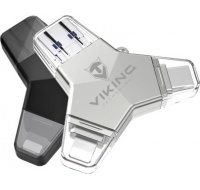 Viking USB Flash disk 3.0 4v1 s koncovkou Lightning/Micro USB/USB/USB-C, 32 GB, černá