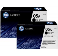 HP 05A Black LJ Toner Cart, 2-pack, CE505D (2,300 / 2,300 pages)