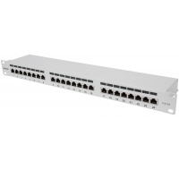 Intellinet Patch panel 24 port Cat6A, stíněný FTP, šedý