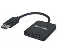 Manhattan rozbočovač, MST hub DisplayPort na Dual HDMI (M/F), černá